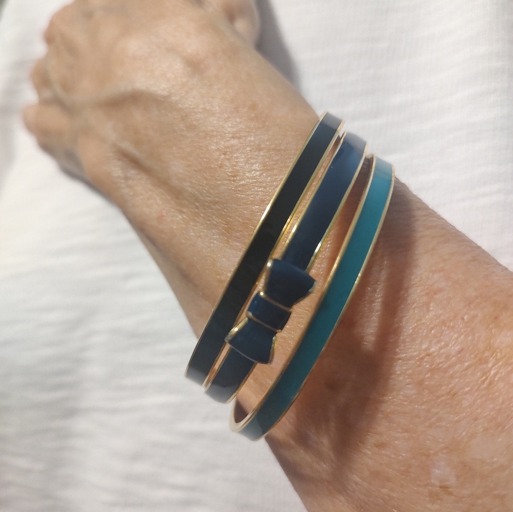 Kate Spade Bow and Idiom bangles set of 3